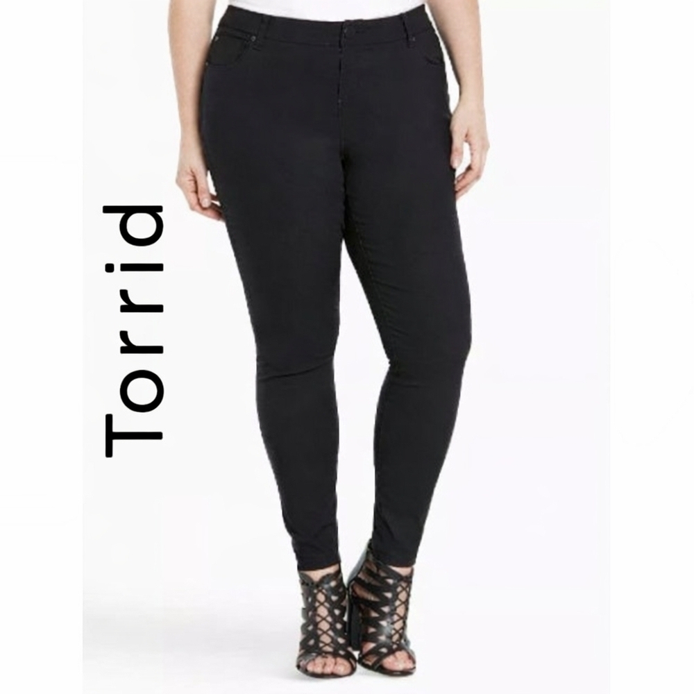 Torrid Black Ponte Stretch Knit 5 Pocket Skinny Pants